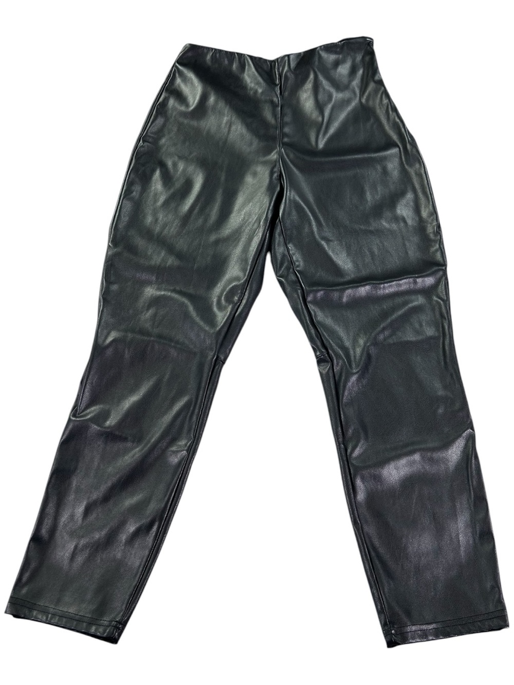 Fabletics Faux Leather Pants Women’s XL Black High Rise Side Zip Ankle Slim